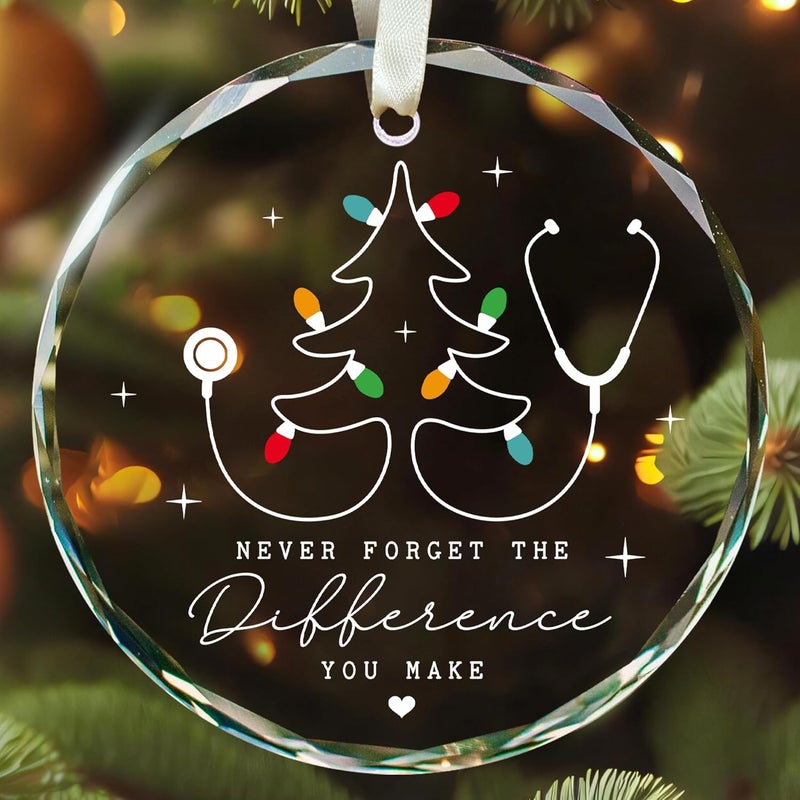 SUCHAGIFT Nurse Ornament - Nurse Ornaments for Christmas Tree - Gifts for Nurses Female - Nurses Preceptor Practitioner Nicu RN Gifts for Women - Nursing Ornaments for Tree - Glass Ornament 2025 - Image 1